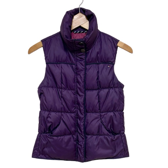 •EUC• Purple Funnel Neck Puffer Vest by Tommy Hilfiger - Picture 2 of 10